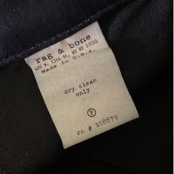 Rag & Bone Midnight Lambskin Inset Jodhpur Skinny Jeans 25 - Picture 6 of 10